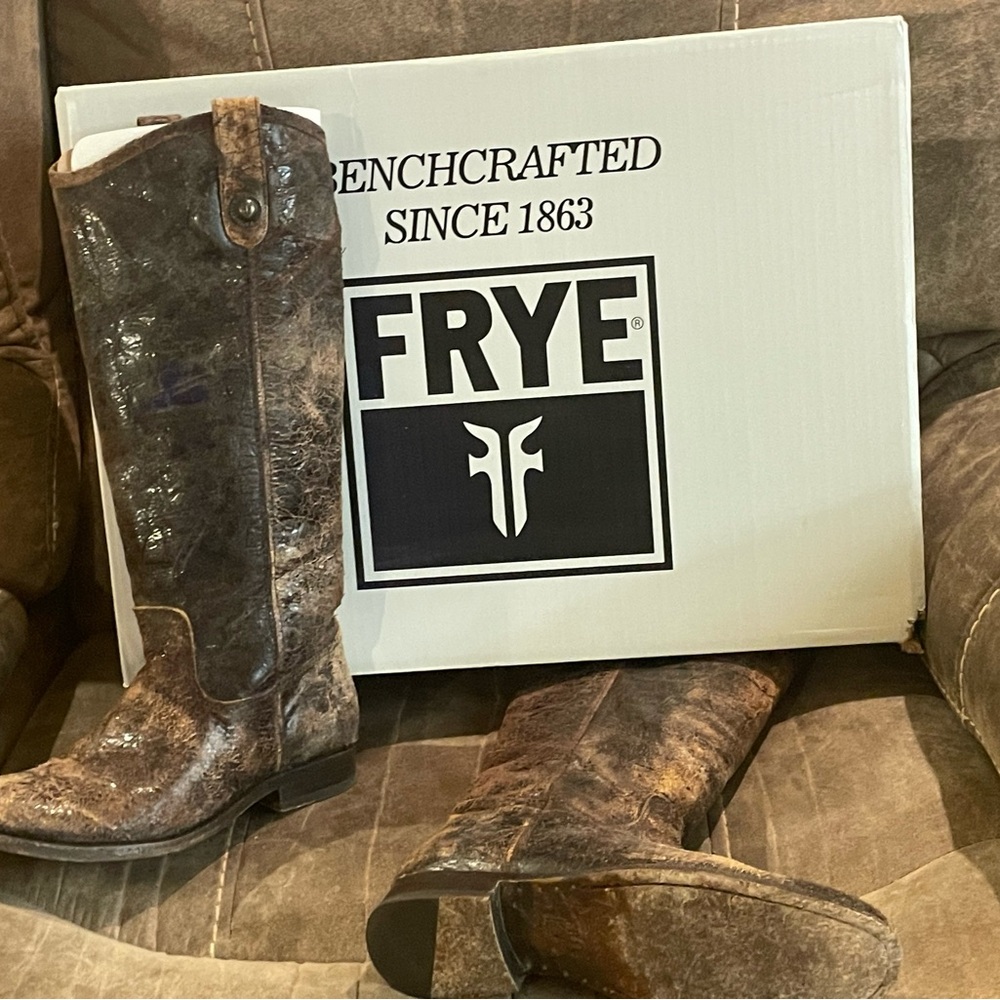 Frye Melissa distressed boots.